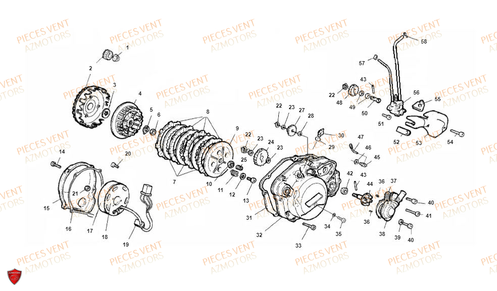 Embrayage VENT Pièces Vent Enduro BAJA 50cc - 2020