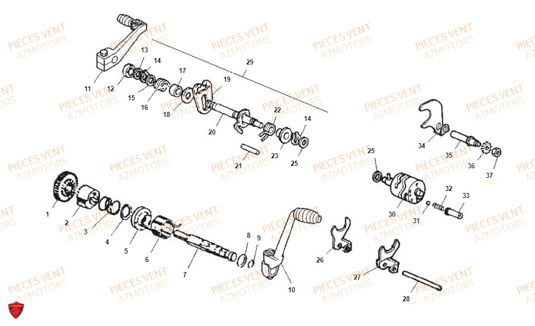 Selecteur De Vitesses VENT Pièces Vent Enduro BAJA 50cc - 2020