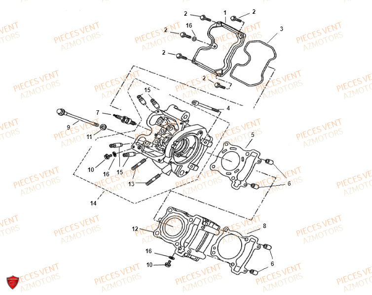 Cylindre VENT Pièces VENT BAJA RR 125 4T 2018 (ALUMINIUM)