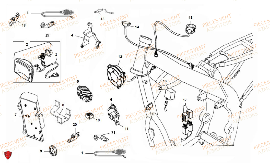 Equipement Electrique 1 VENT Pièces VENT BAJA RR 125 4T 2018 (ALUMINIUM)