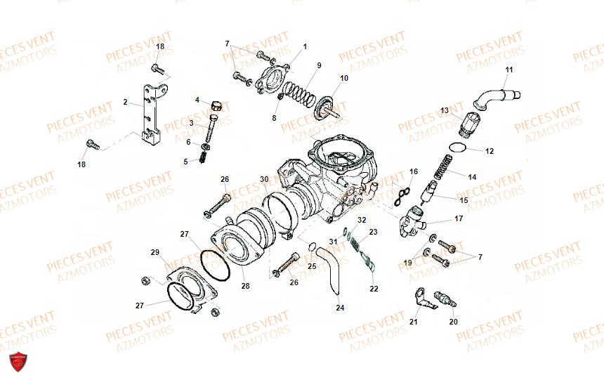 Admission VENT Pièces VENT BAJA RR 125 4T 2019 (ALUMINIUM)