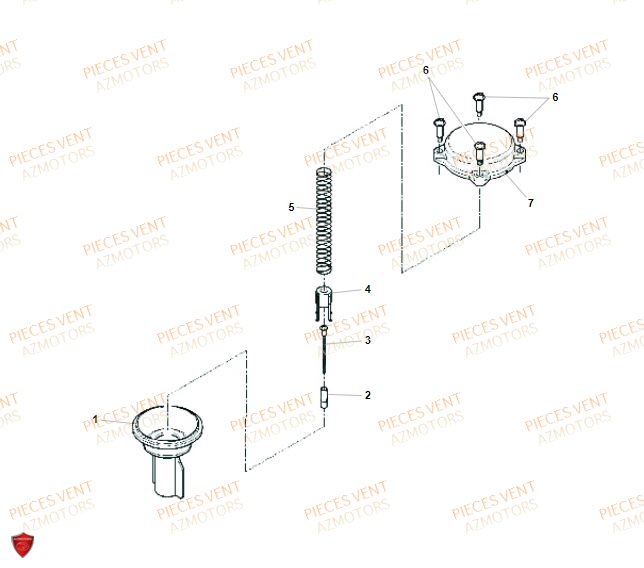 Boisseau VENT Pièces VENT BAJA RR 125 4T 2019 (ALUMINIUM)