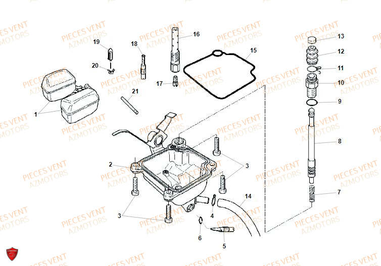 Carburateur VENT Pièces VENT BAJA RR 125 4T 2019 (ALUMINIUM)