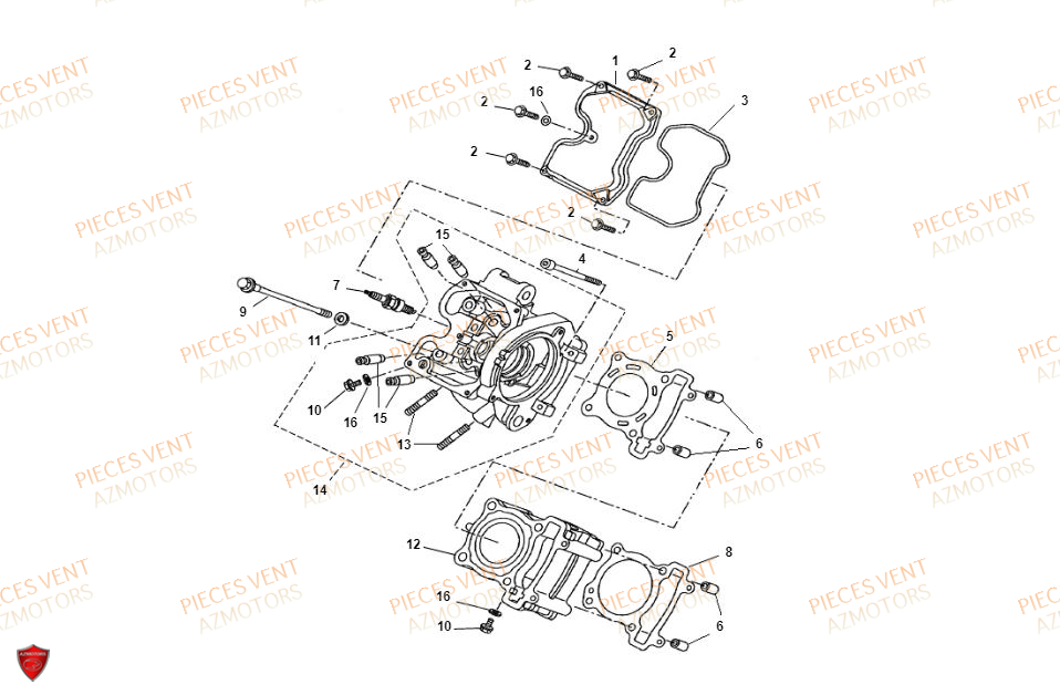 Cylindre VENT Pièces VENT BAJA RR 125 4T 2019 (ALUMINIUM)