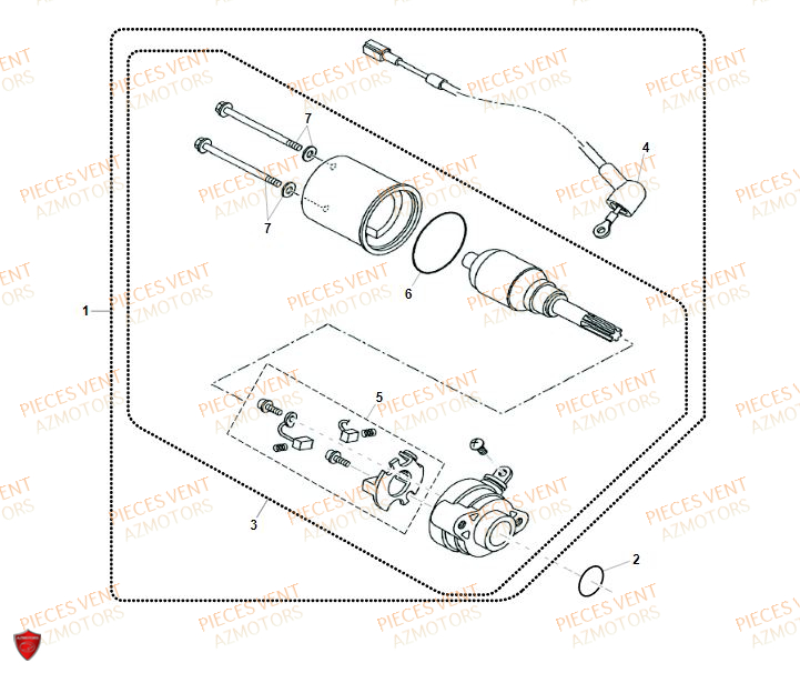 Demarreur VENT Pièces VENT BAJA RR 125 4T 2019 (ALUMINIUM)