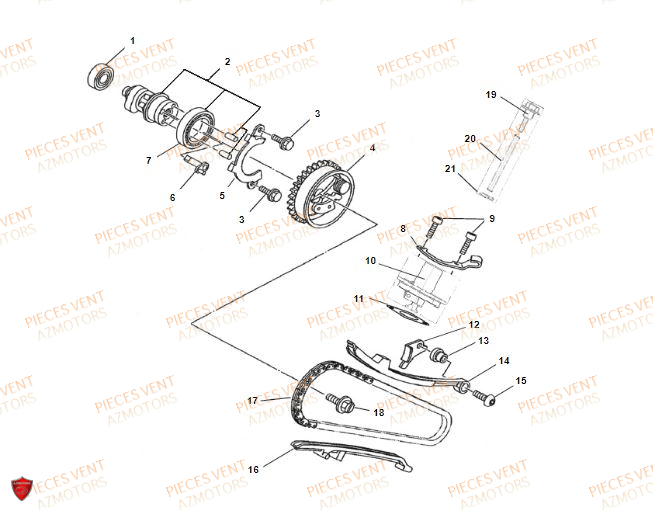 Distribution VENT Pièces VENT BAJA RR 125 4T 2019 (ALUMINIUM)