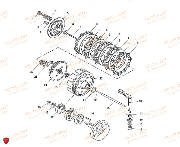 Embrayage VENT Pièces VENT BAJA RR 125 4T 2019 (ALUMINIUM)