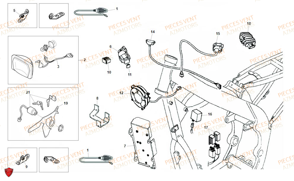 Equipement Electrique 1 VENT Pièces VENT BAJA RR 125 4T 2019 (ALUMINIUM)