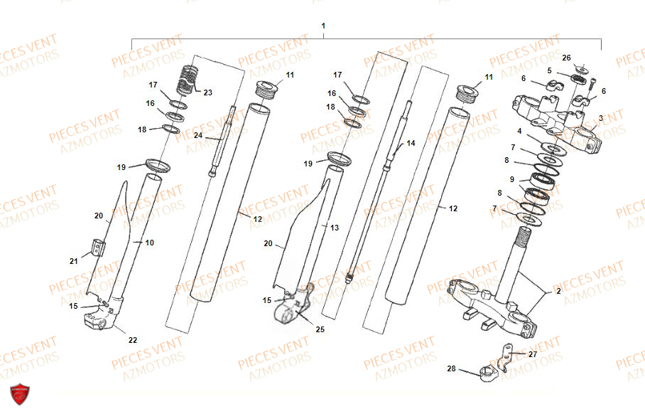 Fourche VENT Pièces VENT BAJA RR 125 4T 2019 (ALUMINIUM)