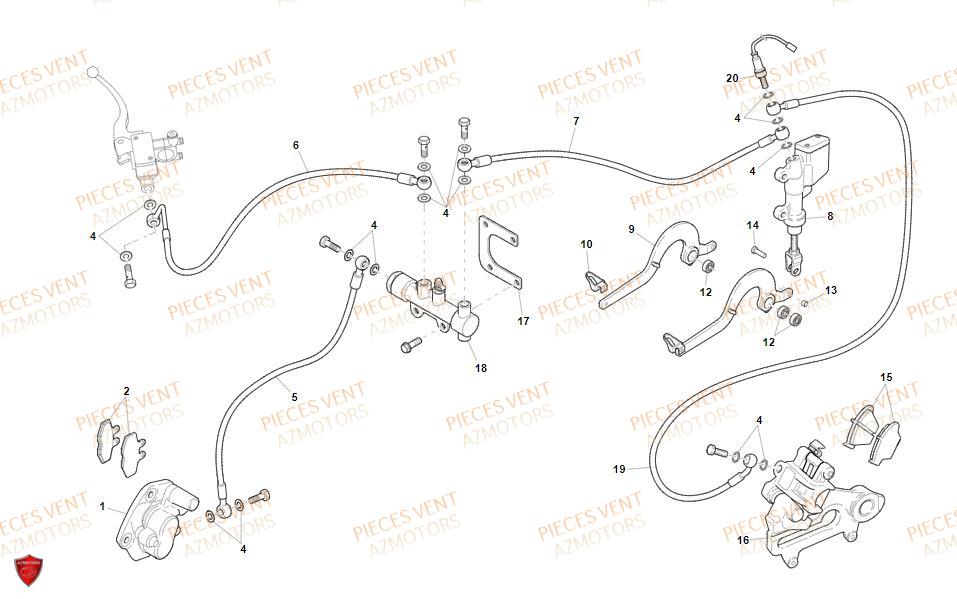 Frein VENT Pièces VENT BAJA RR 125 4T 2019 (ALUMINIUM)