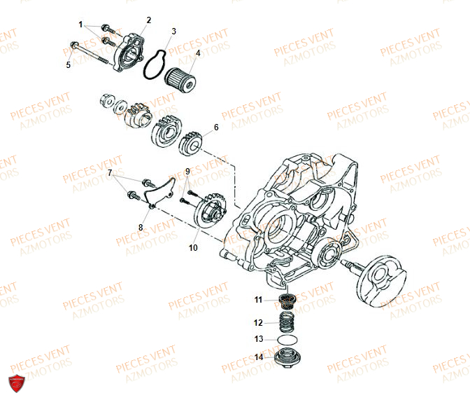 Pompe A Huile VENT Pièces VENT BAJA RR 125 4T 2019 (ALUMINIUM)