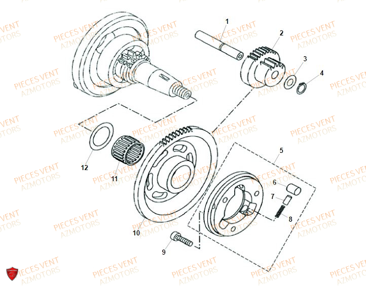 Roue Libre VENT Pièces VENT BAJA RR 125 4T 2019 (ALUMINIUM)