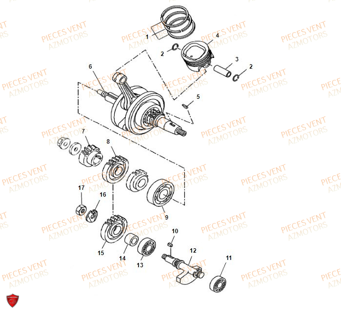 Vilebrequin VENT Pièces VENT BAJA RR 125 4T 2019 (ALUMINIUM)