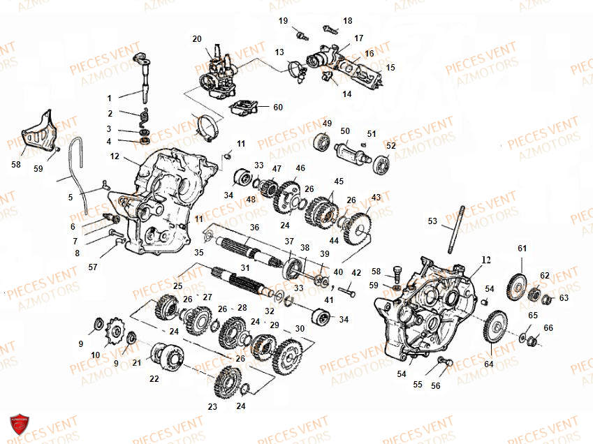 Carter Moteur VENT Pièces Vent Enduro BAJA RR 50cc - 2018 (VERSION FOURCHE ALUMINIUM)