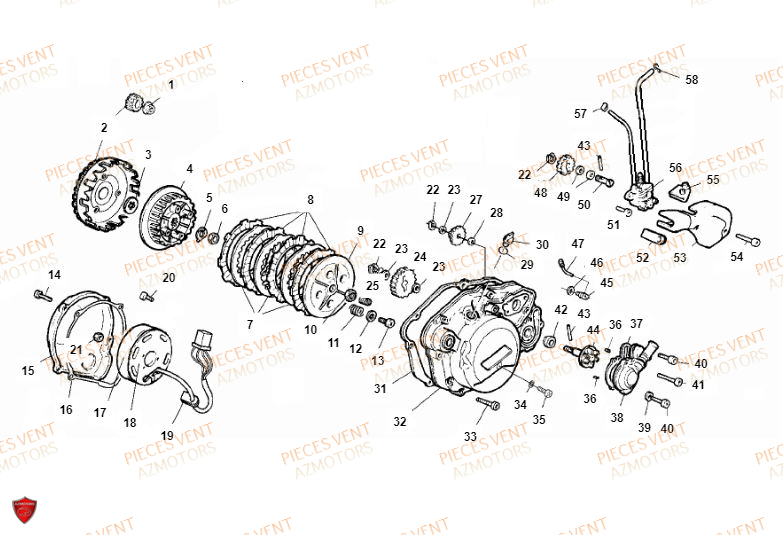 Embrayage VENT Pièces Vent Enduro BAJA RR 50cc - 2018 (VERSION FOURCHE ALUMINIUM)