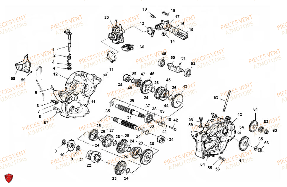 CARTER MOTEUR pour BAJA RR 50CC 2019