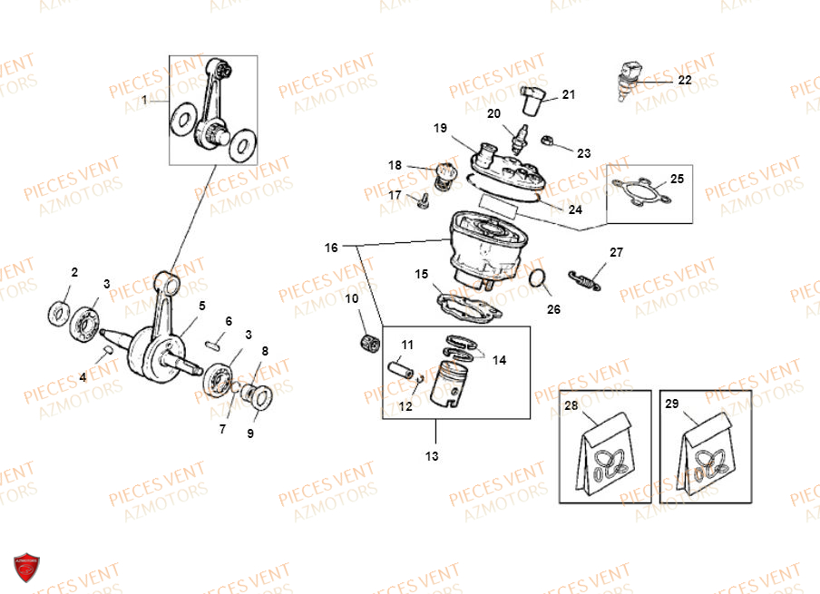 Cylindre VENT Pièces Vent Enduro BAJA RR 50cc - 2019 (VERSION FOURCHE ALUMINIUM)