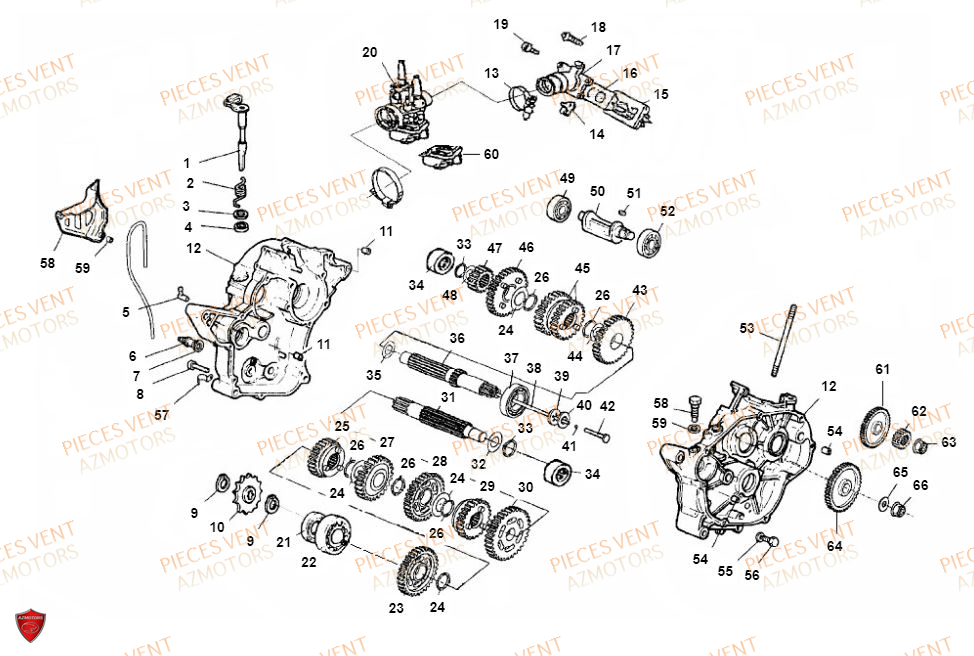 CARTER MOTEUR pour BAJA RR 50CC 2020