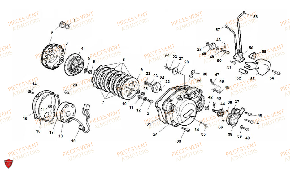 Embrayage VENT Pièces Vent Enduro BAJA RR 50cc - 2020 (VERSION FOURCHE ALUMINIUM)