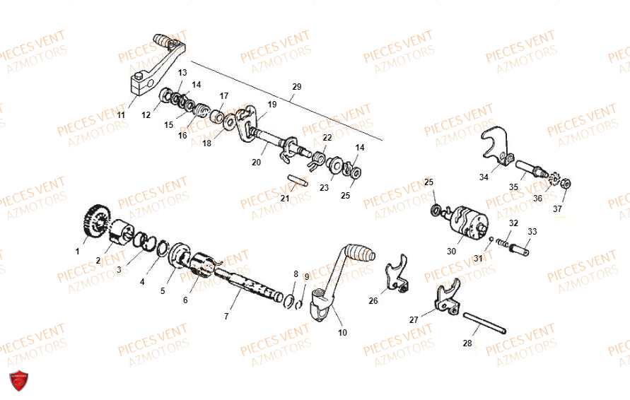 Selecteur De Vitesses VENT Pièces Vent Enduro BAJA RR 50cc - 2020 (VERSION FOURCHE ALUMINIUM)