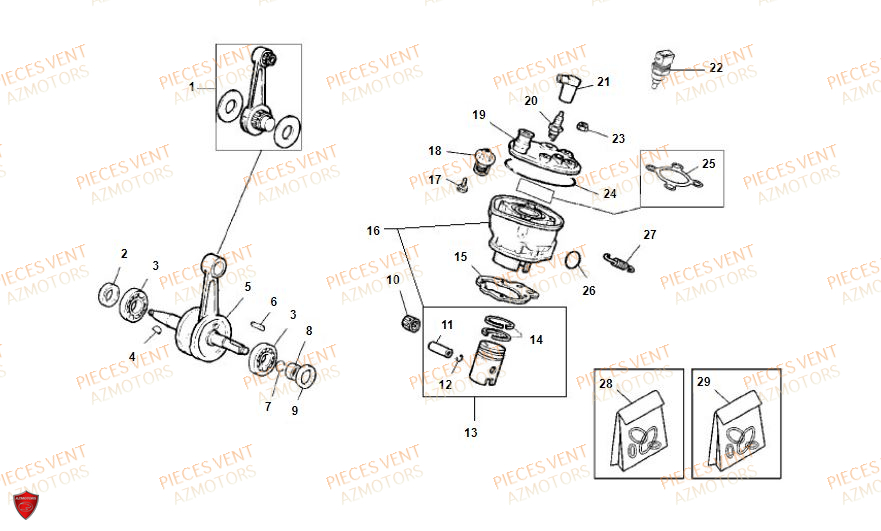 Cylindre VENT Pièces Vent Enduro BAJA RR 50cc - 2021-2022-2023 (VERSION FOURCHE ALUMINIUM)