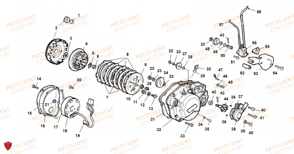 Embrayage VENT Pièces Vent Enduro BAJA RR 50cc - 2021-2022-2023 (VERSION FOURCHE ALUMINIUM)