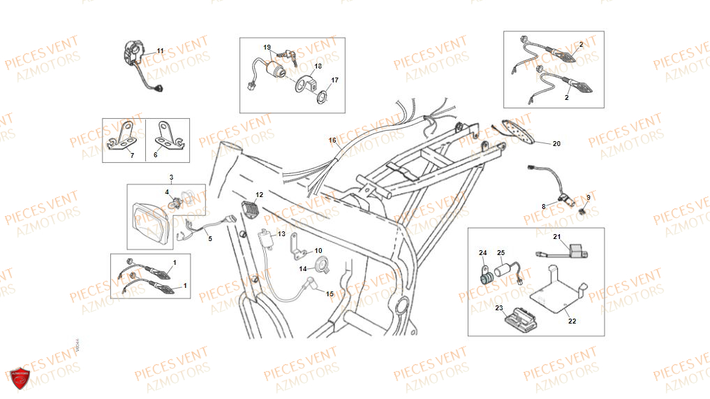 Equipement Electrique VENT Pièces Vent Enduro BAJA RR 50cc - 2021-2022-2023 (VERSION FOURCHE ALUMINIUM)