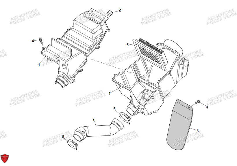 Admission VENT Pièces Vent Enduro BAJA RR 50cc - 2024 (VERSION FOURCHE ALUMINIUM)