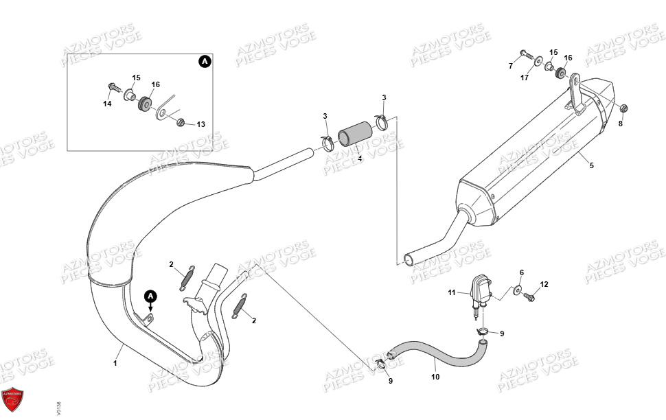 Echappement VENT Pièces Vent Enduro BAJA RR 50cc - 2024 (VERSION FOURCHE ALUMINIUM)