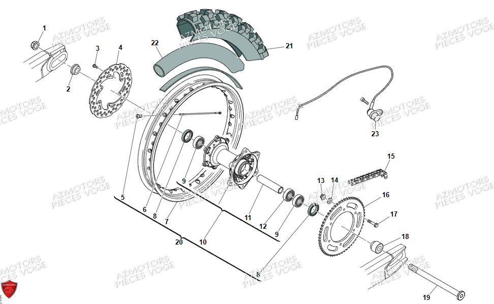 ROUE ARRIERE VENT BAJA RR 50 2024