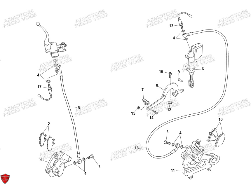 Systeme De Freinage VENT Pièces Vent Enduro BAJA RR 50cc - 2024 (VERSION FOURCHE ALUMINIUM)