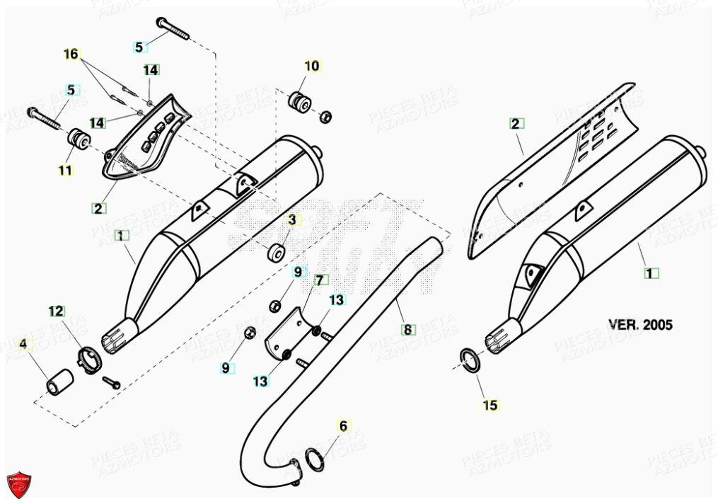 Echappement BETA Pièces Alp 200cc [2007]
