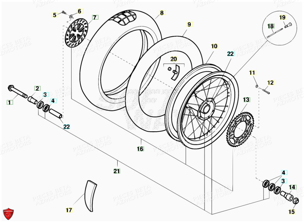 ROUE ARRIERE BETA BETA 200 ALP 07