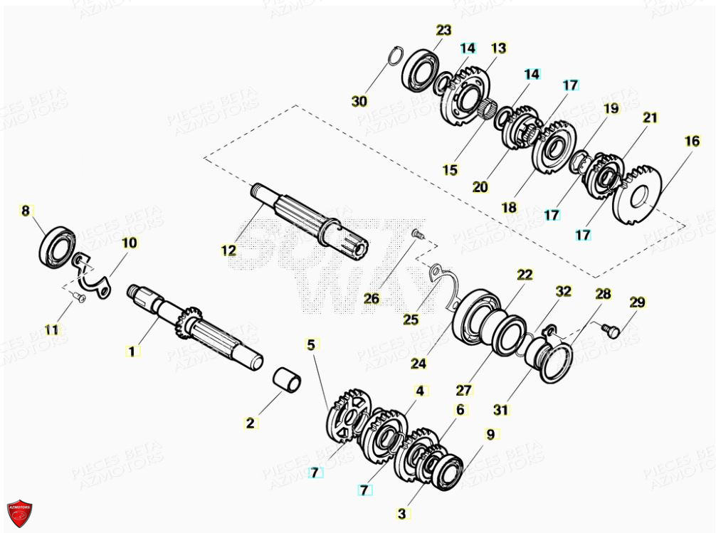 Transmission BETA Pièces Alp 200cc [2007]