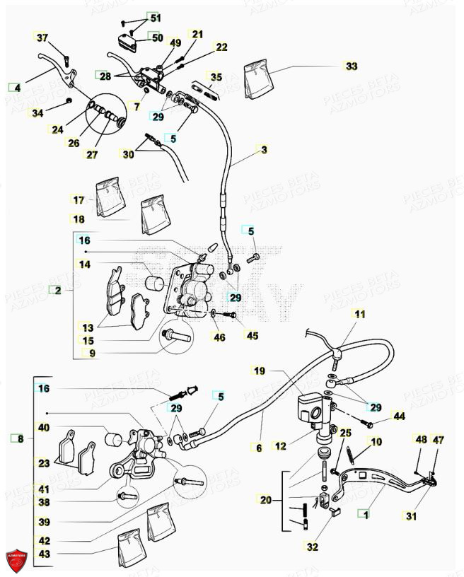 PASTILLES PINCE 25.03067/73 BETA RR 50 RACING 2018 pour FREINS de BETA-200-ALP-08-11