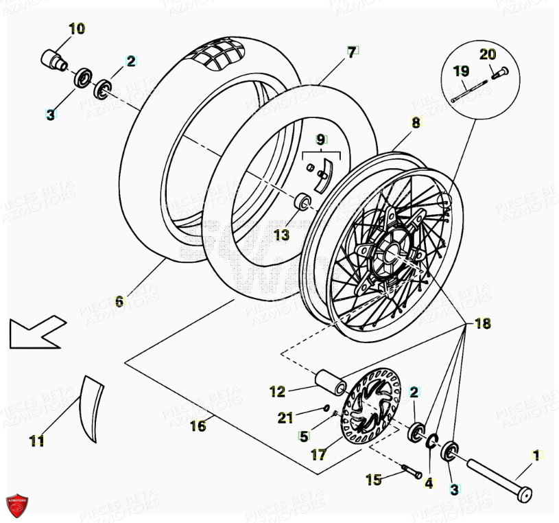 ROUE AVANT BETA BETA 200 ALP 08 11