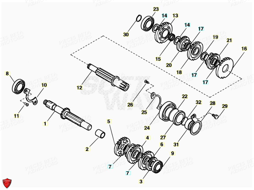 Transmission BETA Pièces Alp 200cc [2008-2011]