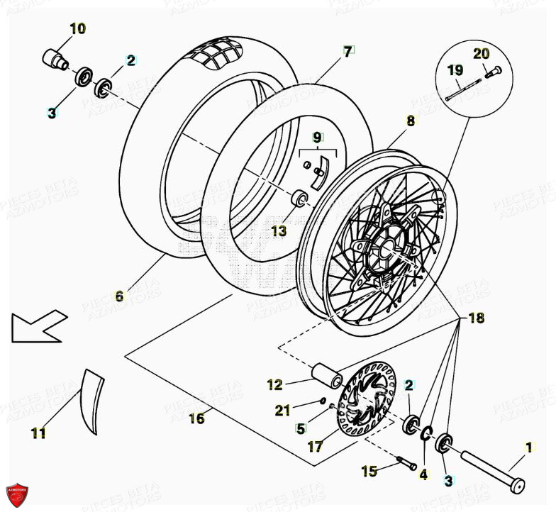 ROUE AVANT BETA BETA ALP 125 08 11