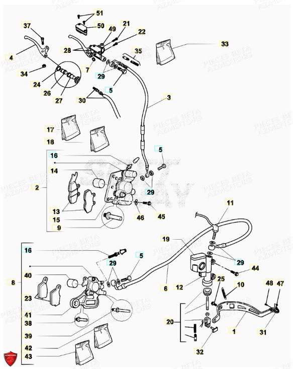 PASTILLES PINCE 25.03067/73 BETA RR 50 RACING 2018 pour FREINS de BETA-ALP-200-14-15