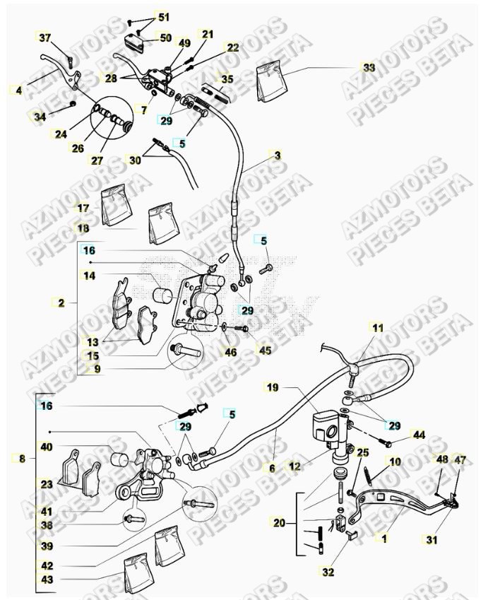 PASTILLES PINCE 25.03067/73 BETA RR 50 RACING 2018 pour FREINS de BETA-ALP-200-16-17