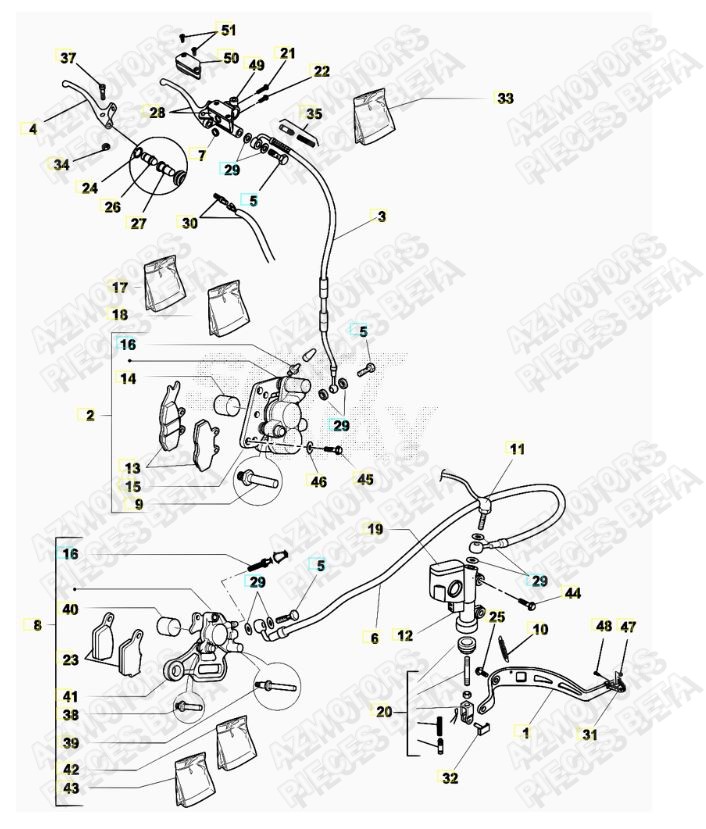 PASTILLES PINCE 25.03067/73 BETA RR 50 RACING 2018 pour FREINS de BETA-ALP-200-18