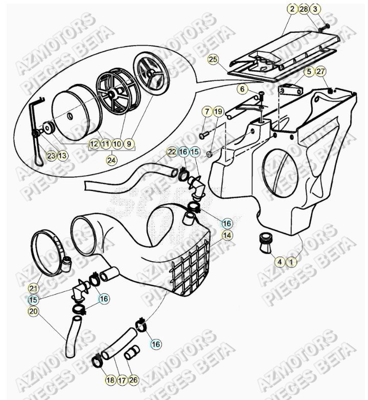 FILTRE A AIR pour BETA-ALP-200-21