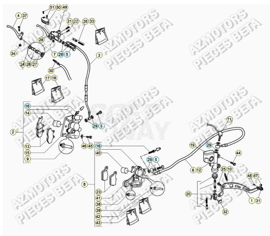 PASTILLES PINCE 25.03067/73 BETA RR 50 RACING 2018 pour FREINS de BETA-ALP-200-21