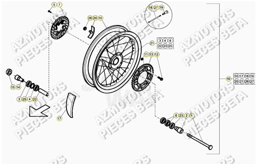 Roue Arriere BETA Pièces ALP 200 [2021]