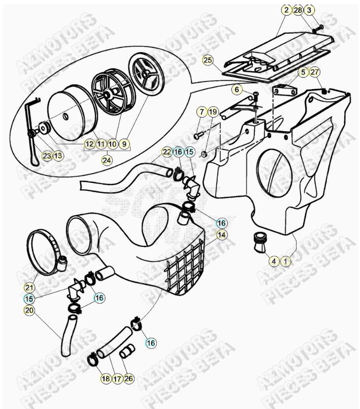 FILTRE A AIR pour BETA-ALP-200-22