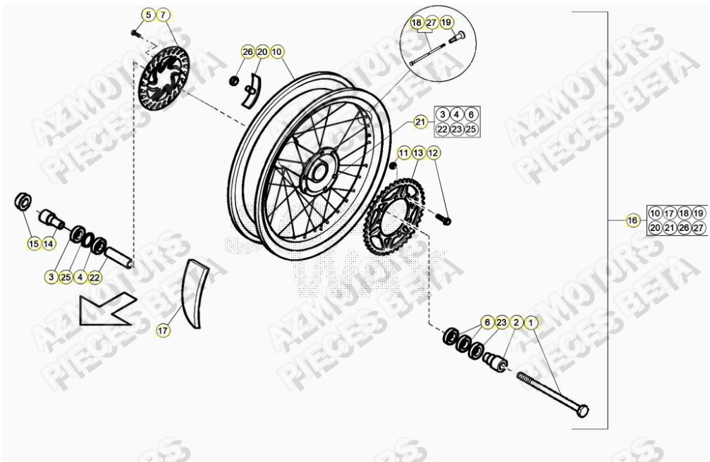 Roue Arriere BETA Pièces ALP 200 [2022]