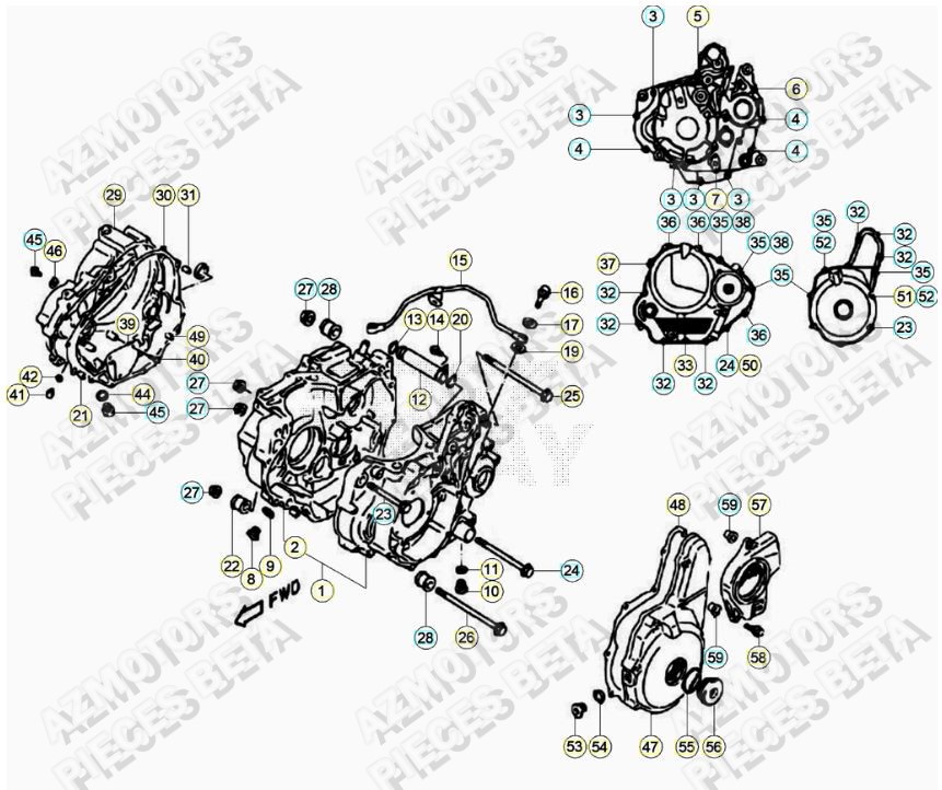 Carter Moteur BETA Pièces ALP 4.0 350cc [2007-2013]