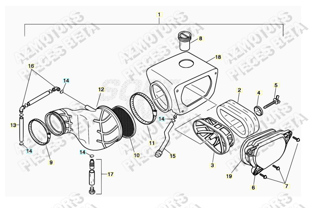 Filtre A Air BETA Pièces ALP 4.0 350cc [2007-2013]