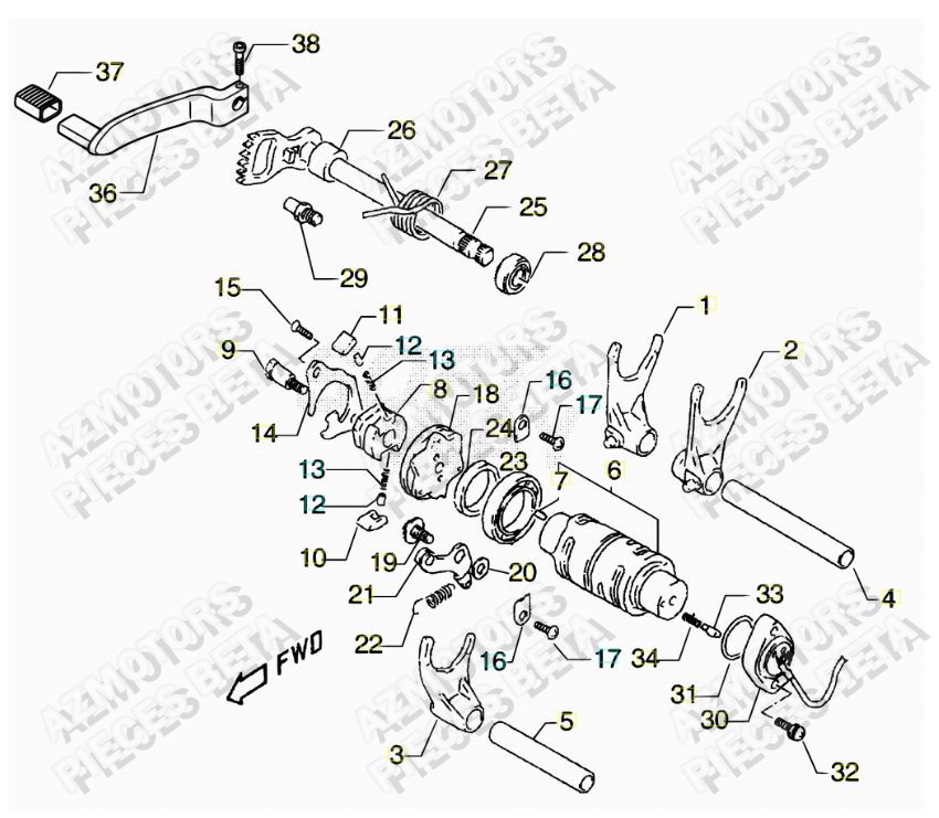 Selecteur De Vitesses BETA Pièces ALP 4.0 350cc [2007-2013]