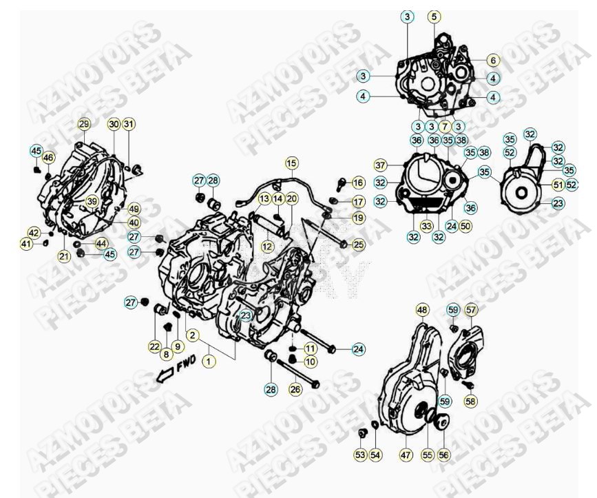 Carter Moteur BETA Pièces ALP 4.0 350cc [2014-2015]